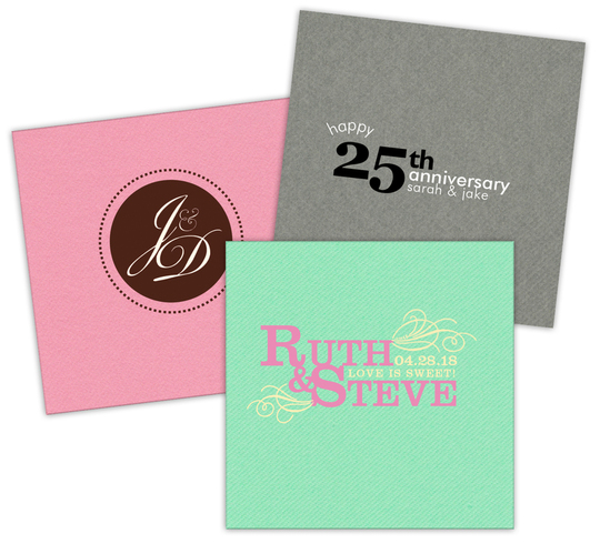 Custom Linen Like Napkins with Your 2-Color Artwork